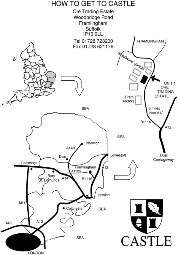 Map of where to find CASTLE